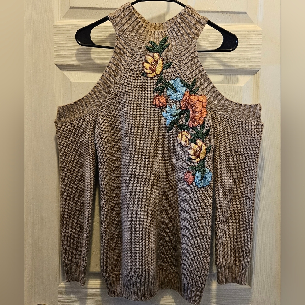 Say What? Cold Shoulder Sweater